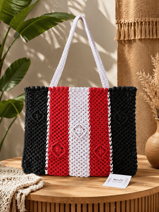Sac cabas en macramé fait main MAYANE