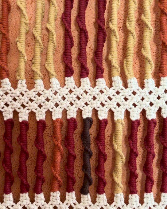Tenture murale en macramé bohème et ethnique Soleil d'Afrique