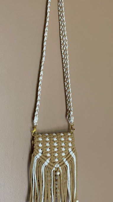 Petit sac en Macramé modèle Soleil Moutarde