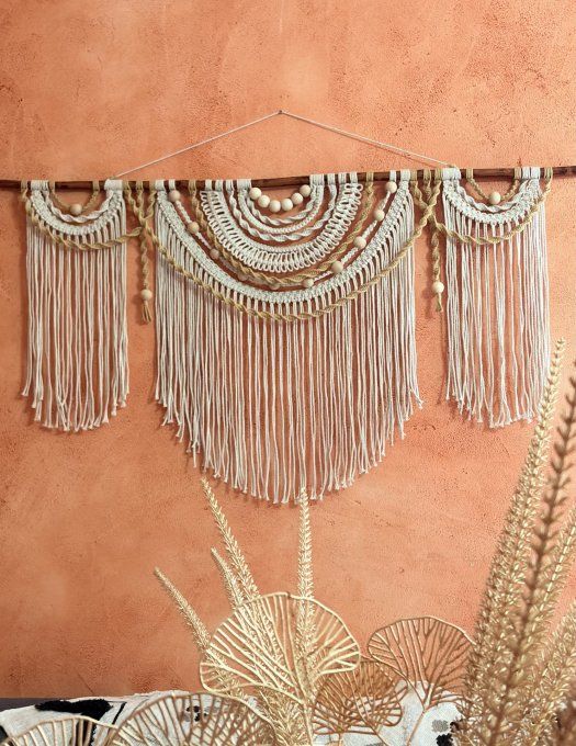 Tenture murale en macramé SOLEA