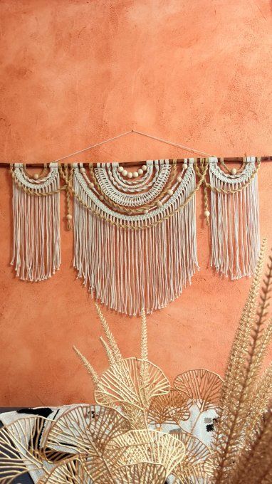 Tenture murale en macramé SOLEA