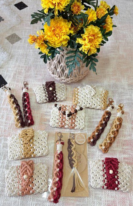 Pochette en Macramé, Carte essentielle Nomade