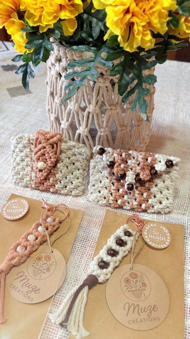 Pochette en Macramé, Carte essentielle Nomade