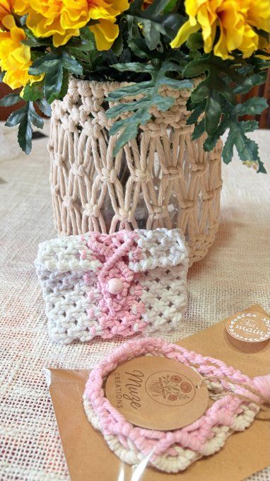 Pochette en Macramé, Carte essentielle Nomade