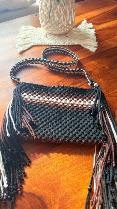 Sac bohème en Macramé,  Eclipse.