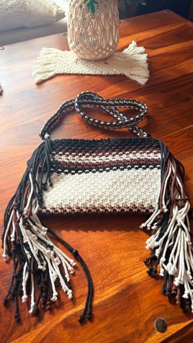 Sac bohème en Macramé,  Eclipse.