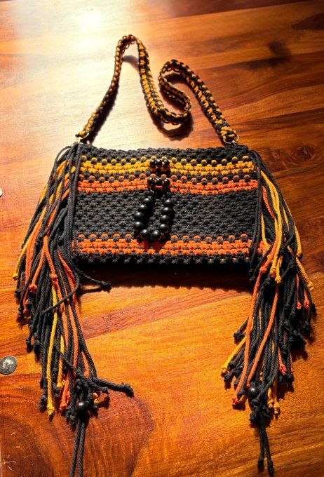Sac en macramé, Noir Soleil, Collection Essences de Muze