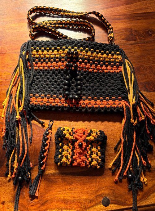 Sac en macramé, Noir Soleil, Collection Essences de Muze