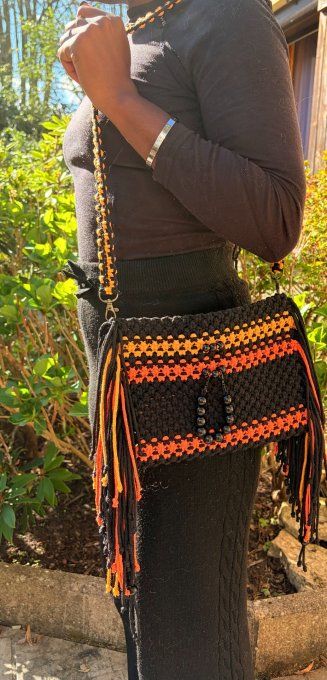 Sac en macramé, Noir Soleil, Collection Essences de Muze