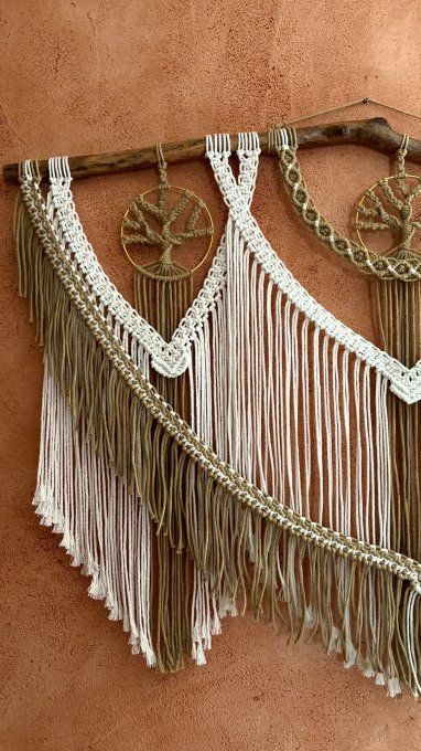 Suspension murale macramé bohème , Arbre Vital