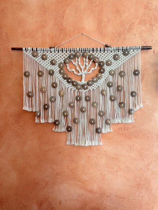 Suspension murale en macramé ECLAT DE VIE