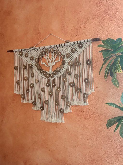 Suspension murale en macramé ECLAT DE VIE