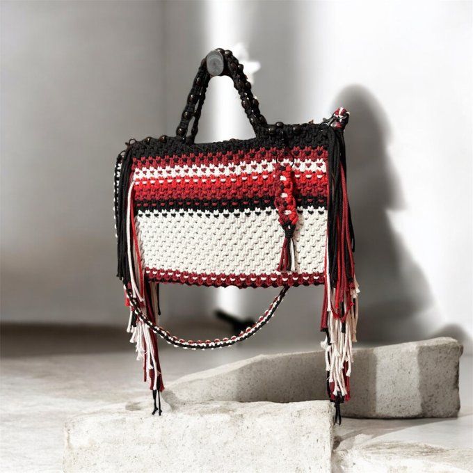 Sac bohème en macramé, Flamboyant